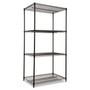 Alera NSF Certified Industrial 4-Shelf Wire Shelving Kit, 36w x 24d x 72h, Black View Product Image