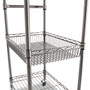 Alera Three-Tier Wire Cart with Basket, 28w x 16d x 39h, Black Anthracite View Product Image
