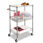 Alera Three-Tier Wire Cart with Basket, 28w x 16d x 39h, Black Anthracite View Product Image