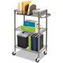 Alera Three-Tier Wire Cart with Basket, 28w x 16d x 39h, Black Anthracite View Product Image