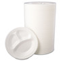 Dart Laminated Foam Dinnerware, Plate, 3-Comp, 10 1/4", White, 125/Pk, 4 Pks/Ctn View Product Image