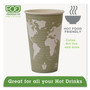 Eco-Products World Art Renewable Compostable Hot Cups, 16 oz., 50/PK, 20 PK/CT View Product Image