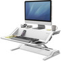 Fellowes Lotus Sit-Stand Workstation, 32.75w x 24.25d x 5.5 to 22.5h, White View Product Image