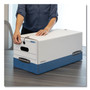 Bankers Box STOR/FILE Medium-Duty Strength Storage Boxes, Legal Files, 15.25" x 19.75" x 10.75", White/Blue, 4/Carton View Product Image