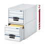 Bankers Box STOR/DRAWER Basic Space-Savings Storage Drawers, Letter Files, 14" x 25.5" x 11.5", White/Blue, 6/Carton View Product Image
