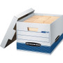 Bankers Box STOR/FILE Medium-Duty Letter/Legal Storage Boxes, Letter/Legal Files, 12.75" x 16.5" x 10.5", White/Blue, 12/Carton View Product Image