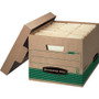 Bankers Box STOR/FILE Medium-Duty 100% Recycled Storage Boxes, Letter/Legal Files, 12.5" x 16.25" x 10.25", Kraft/Green, 12/Carton View Product Image