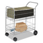 Fellowes Wire Mail Cart, 21.5w x 37.5d x 39.25h, Chrome View Product Image