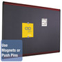 Quartet Prestige Plus Magnetic Fabric Bulletin Board, 48 x 36, Mahogany Frame View Product Image