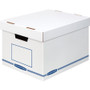 Bankers Box Organizer Storage Boxes, X-Large, 12.75" x 16.5" x 10.5", White/Blue, 12/Carton View Product Image