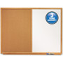 Quartet Bulletin/Dry-Erase Board, Melamine/Cork, 48 x 36, White/Brown, Oak Finish Frame View Product Image