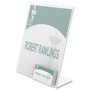 deflecto Superior Image Slanted Sign Holder with Business Card Holder, 8.5w x 4.5d x 11h, Clear View Product Image