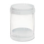 deflecto Interlocking Stacking 1-Bin Organizer, 2 Lids/Bases, 3 dia x 3 9/10, White/Clear View Product Image