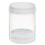 deflecto Interlocking Stacking 1-Bin Organizer, 2 Lids/Bases, 3 dia x 3 9/10, White/Clear View Product Image