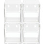 deflecto Tilt Bin Interlocking 4-Bin Organizer, 4 5/8 x 4 7/8 x 5 1/2, White/Clear View Product Image