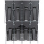 deflecto Stand-Tall 8-Bin Wall-Mount Literature Rack, Leaflet, 18.25w x 3.38d x 23.75h, Clear/Black View Product Image