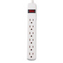 Innovera Six-Outlet Power Strip, 6 ft Cord, 1.94 x 10.19 x 1.19, Ivory View Product Image