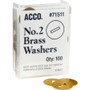 ACCO Washers for Two-Prong Fasteners, #2, 1.25" Diameter, Brass, 100/Box View Product Image