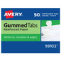 Avery Gummed Reinforced Index Tabs, 1/12-Cut Tabs, White, 0.5" Wide, 50/Pack View Product Image