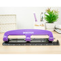 Bostitch EZ Squeeze Three-Hole Punch, 12-Sheet Capacity, Purple/Black View Product Image