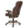 Alera Veon Series Bonded Leather Mid-Back Manager's Chair, Supports up to 275 lbs, Brown Seat/Brown Back, Bronze Base View Product Image