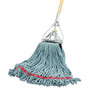 Rubbermaid Commercial Web Foot Wet Mop Head, Shrinkless, Cotton/Synthetic, Green, Medium, 6/Carton View Product Image