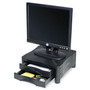 Kelly Computer Supply Adjustable Monitor Stand w/Double Storage Drawer, 13 x 13-1/2 x 4-3/4 to 5-3/4 View Product Image