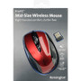 Kensington Pro Fit Mid-Size Wireless Mouse, 2.4 GHz Frequency/30 ft Wireless Range, Right Hand Use, Ruby Red View Product Image