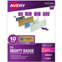 Avery The Mighty Badge Name Badge Holder Kit, Horizontal, 3 x 1, Laser, Gold, 10 Holders/ 80 Inserts View Product Image