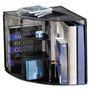 Rolodex Mesh Corner Desktop Shelf, Five Sections, 20 x 14 x 13, Black View Product Image