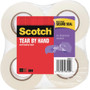 Scotch Tear-By-Hand Packaging Tapes, 1.5" Core, 1.88" x 50 yds, Clear, 4/Pack View Product Image