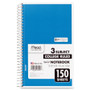 Mead Spiral Notebook, 3 Subjects, Medium/College Rule, Assorted Color Covers, 9.5 x 5.5, 150 Sheets View Product Image