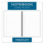 Cambridge Wirebound Notebook Plus Pack, Wide/Legal Rule, Black, 9.5 x 7.25, 80 Sheets, 3/Pack View Product Image