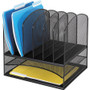 Safco Onyx Mesh Desk Organizer with Two Horizontal and Six Upright Sections, Letter Size Files, 13.25" x 11.5" x 13", Black View Product Image