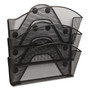 Safco Onyx Magnetic Mesh Panel Accessories, 3 File Pocket, 13 x 4 1/3 x 13 1/2. Black View Product Image