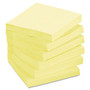 Post-it Greener Notes Recycled Note Pads, 3 x 3, Canary Yellow, 100-Sheet, 12/Pack View Product Image