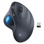 Logitech M570 Wireless Trackball, 2.4 GHz Frequency/30 ft Wireless Range, Right Hand Use, Black/Blue View Product Image