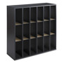 Safco Wood Mail Sorter with Adjustable Dividers, Stackable, 18 Compartments, Black View Product Image