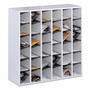 Safco Wood Mail Sorter with Adjustable Dividers, Stackable, 36 Compartments, Gray View Product Image