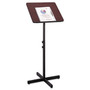 Safco Adjustable Speaker Stand, 21w x 21d x 29.5h to 46h, Mahogany/Black View Product Image