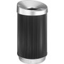 Safco At-Your-Disposal Vertex Receptacle, Round, Polyethylene, 38 gal, Black/Chrome View Product Image