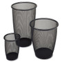 Safco Onyx Round Mesh Wastebasket, Steel Mesh, 9 gal, Black View Product Image