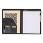 Samsill Slimline Padfolio, Leather-Look/Faux Reptile Trim, Writing Pad, Black View Product Image