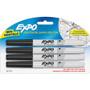 EXPO Low-Odor Dry-Erase Marker, Extra-Fine Needle Tip, Black, 4/Pack View Product Image