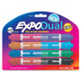 EXPO 2-in-1 Dry Erase Markers, Broad/Fine Chisel Tip, Assorted Colors, 4/Pack SAN1944656 View Product Image