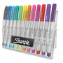 Sharpie Permanent Markers w/Storage Case, Extra-Fine Needle Tip, Assorted Colors, Dozen SAN1983180 View Product Image