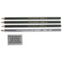 Prismacolor Scholar Graphite Pencil Set, 2 mm, Assorted Lead Hardness Ratings, Black Lead, Dark Green Barrel, 4/Set View Product Image