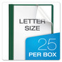 Oxford Clear Front Report Cover, 3 Fasteners, Letter, 1/2" Capacity, Green, 25/Box View Product Image