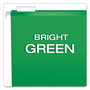 Pendaflex Colored Reinforced Hanging Folders, Letter Size, 1/5-Cut Tab, Bright Green, 25/Box View Product Image