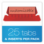 Pendaflex Transparent Colored Tabs For Hanging File Folders, 1/5-Cut Tabs, Red, 2" Wide, 25/Pack View Product Image